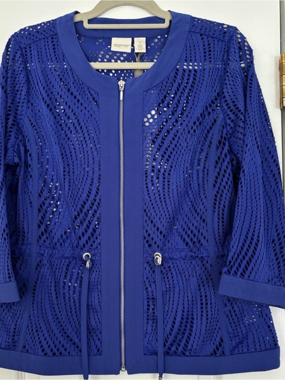 Zen·ergy Women's Cobalt Blue Mesh Zip Utility Jacket